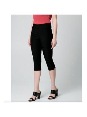 Le Chateau Stretch Tech Straight Leg Crop Pant Size 18 Black